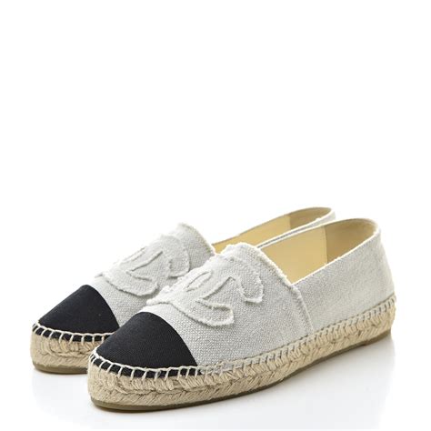 chanel linen espadrilles